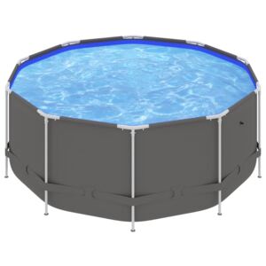 VidaXL Swimming Pool with Steel Frame 367x122 cm Anthracite