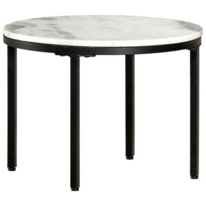 VidaXL Coffee Table White and Black ?50 cm Real Solid Marble