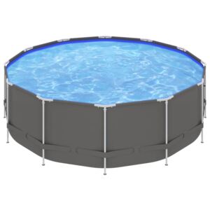 VidaXL Swimming Pool with Steel Frame 457x122 cm Anthracite