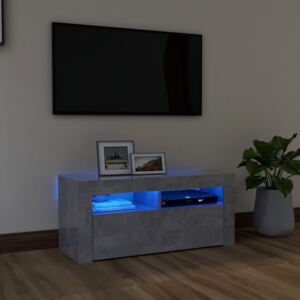 VidaXL TV Cabinet with LED Lights Concrete Grey 90x35x40 cm