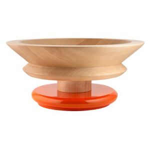 / By Ettore Sottsass Centrepiece - / Alessi 100 Values ​​Collection by Alessi Orange/Natural wood