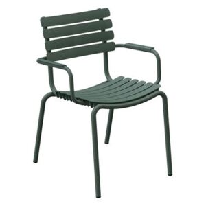 ReCLIPS Stackable armchair - / Metal armrests - Recycled plastic by Houe Green