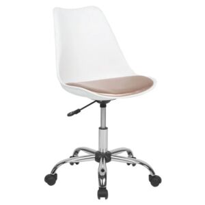 Beliani Armless Desk Chair White With Gold Dakota Ii