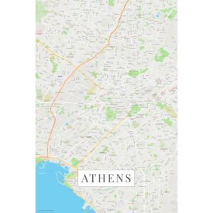 Map Athens color, POSTERS