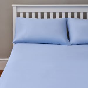 The Willow Manor Easy Care Percale Double Fitted Sheet - Light Blue
