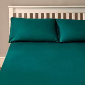 The Willow Manor Easy Care Percale King Fitted Sheet - Dark Teal