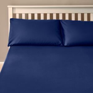 The Willow Manor Easy Care Percale Single Fitted Sheet - Navy