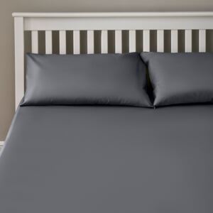 The Willow Manor Easy Care Percale King Fitted Sheet - Charcoal