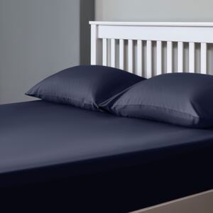 The Willow Manor 100% Cotton Percale King Fitted Sheet - Midnight