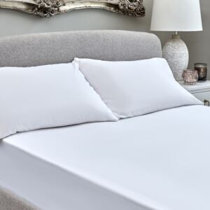 The Willow Manor Egyptian Cotton Sateen Super King Fitted Sheet - Glacier White