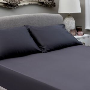 The Willow Manor Egyptian Cotton Sateen Single Fitted Sheet - Steel