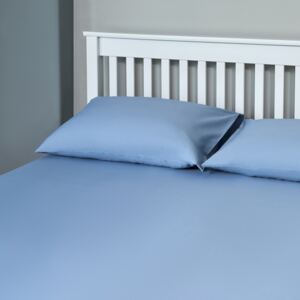 The Willow Manor 100% Cotton Percale Double Fitted Sheet - Bluebell