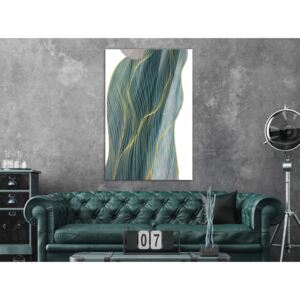 Canvas Print Abstract: Turquoise Wave (1 Part) Vertical