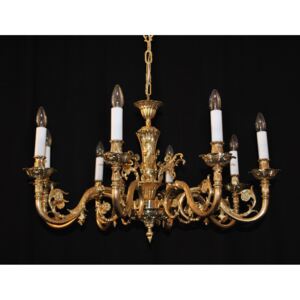 8-arm cast brass chandelier - massive brass
