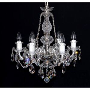 6-arm crystal chandelier with Swarovski crystal almonds