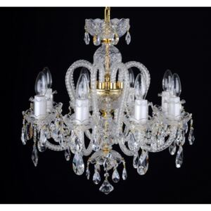 8-arm crystal chandelier with long twisted glass arms