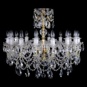 16-arm luxury crystal chandelier with twisted glass arms & cut almonds