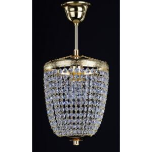 1-bulb basket crystal chandelier with cut strass crystal chains