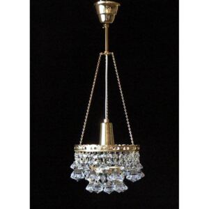 1 Bulb basket crystal chandelier with diamond shaped trimmings