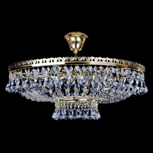 6-bulb glittering basket crystal chandelier with diamond-shaped crystals