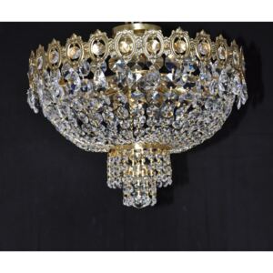 5 bulbs Surface-mounted basket crystal chandelier with small almonds