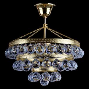 3-bulb basket crystal chandelier with cut crystal balls
