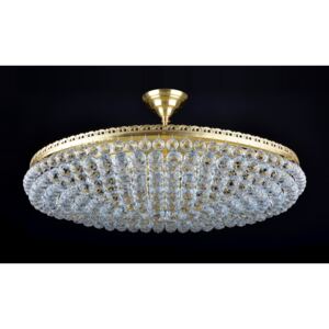 12-bulb large surface-mounted chandelier formed by crystal balls & Matt brass