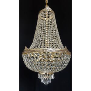 (10 bulb) Basket crystal chandelier - Cast brass