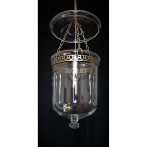 Glass cloche chandelier with 3 chains "glass bell with lid"