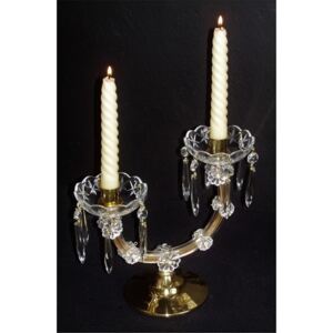 Theresian candlestick for placement on a table with two flames