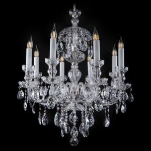 8-arm castle crystal chandelier made of cut blown glass with tulips "tulajka"