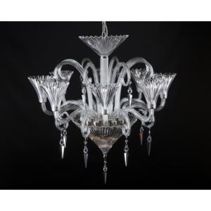 8-arm Bohemian chandelier in Baccarat style with a unique deep hand cut