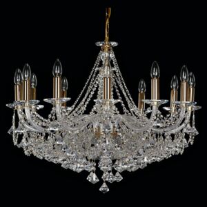 12-arm modern crystal chandelier with diamond-shaped trimmings