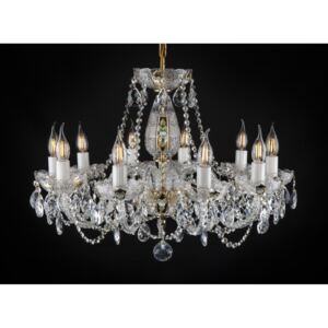 10-arm Bohemian luxury crystal chandelier - High enamel on a golden background