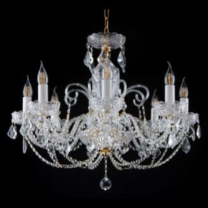 8-arm full-cut crystal chandelier in French style - PK500 hand-cut