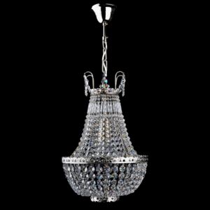 1-bulb small silver basket crystal chandelier with glittering strass stones