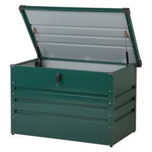 Outdoor Storage Box Green Galvanized Steel 300 L Industrial Garden Beliani