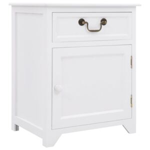VidaXL Bedside Cabinet White 40x30x50 cm Paulownia Wood