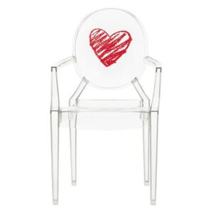 Lou Lou Ghost Children armchair - / Patterns by Kartell Red/Transparent