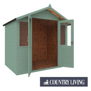 Country Living Flintham 7 x 5 Traditional Summerhouse Painted + Installation - Aurora Green
