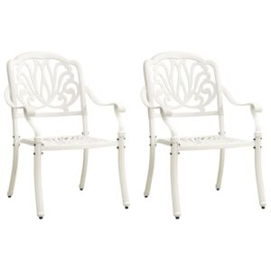 VidaXL Garden Chairs 2 pcs Cast Aluminium White