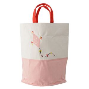 Basket - Fabric - Ø 40 x H 50 cm by Bloomingville White/Pink/Red