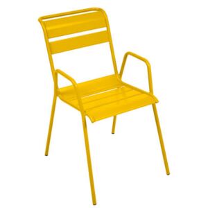 Monceau Bridge armchair - Metal by Fermob Yellow/Orange