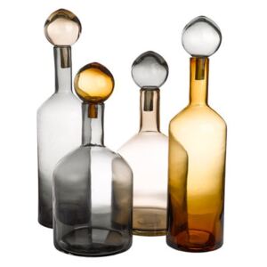 Bubbles & Bottles Carafe - / Glass - Set of 4 by Pols Potten Yellow/Grey/Beige