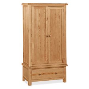Sidmouth Oak Wardrobe with Drawer | Roseland Furniture