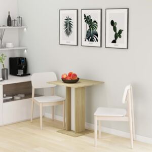 VidaXL Bistro Table White and Sonoma Oak 60x60x75 cm Chipboard