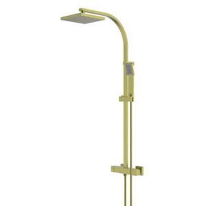 Bathstore Aero Exposed Thermostatic Shower System Brushed Brass