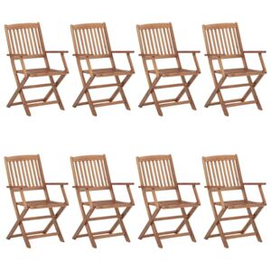 VidaXL Folding Outdoor Chairs 8 pcs Solid Acacia Wood