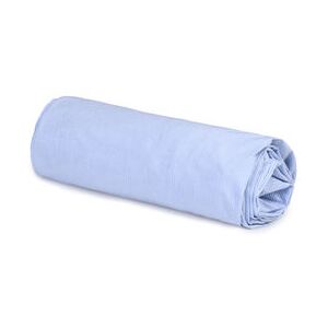 Fitted sheet 90 x 190 cm - / 90 x 190 cm - Washed cotton percale by Au Printemps Paris Blue