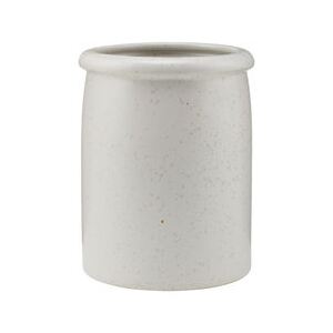 Pion Utensils pot - / Ø 11 x H 15 cm - Speckled porcelain by House Doctor White/Grey